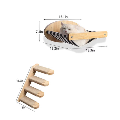 The "Sky-Loft" 3-Piece Relaxation Suite – Wall-Mounted Hammock & Sisal Ascent