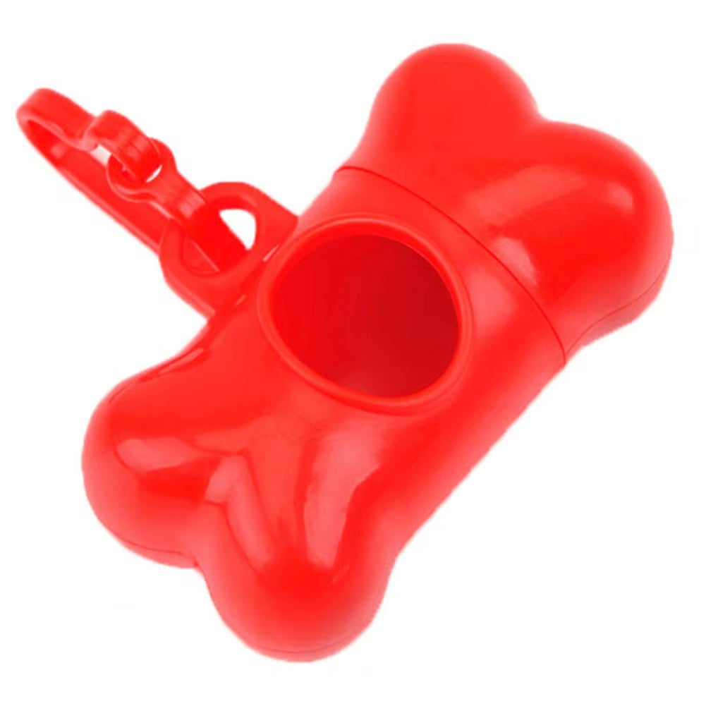 8*4Cm Clean-Up Bag Dispenser Bone Shape Outdoor Waste Bag Box with Plastic Clamp Poop Connection Holder Carrier for Walking Dog