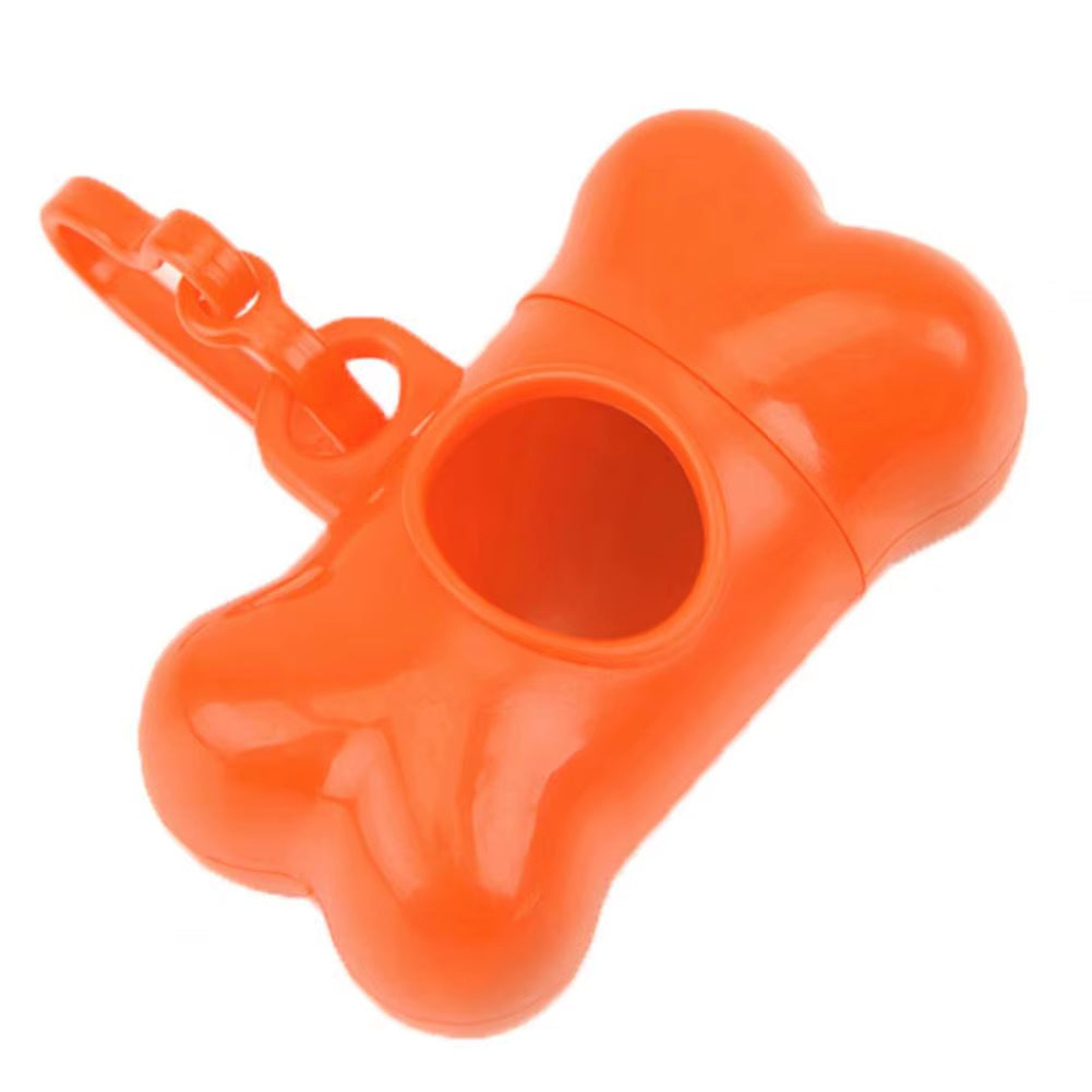 8*4Cm Clean-Up Bag Dispenser Bone Shape Outdoor Waste Bag Box with Plastic Clamp Poop Connection Holder Carrier for Walking Dog