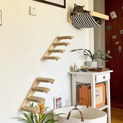 The "Sky-Loft" 3-Piece Relaxation Suite – Wall-Mounted Hammock & Sisal Ascent