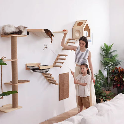 The "Ascend" 5-Piece Natural Pine Wall Suite – Modular Climbing Ladder & Hideaway