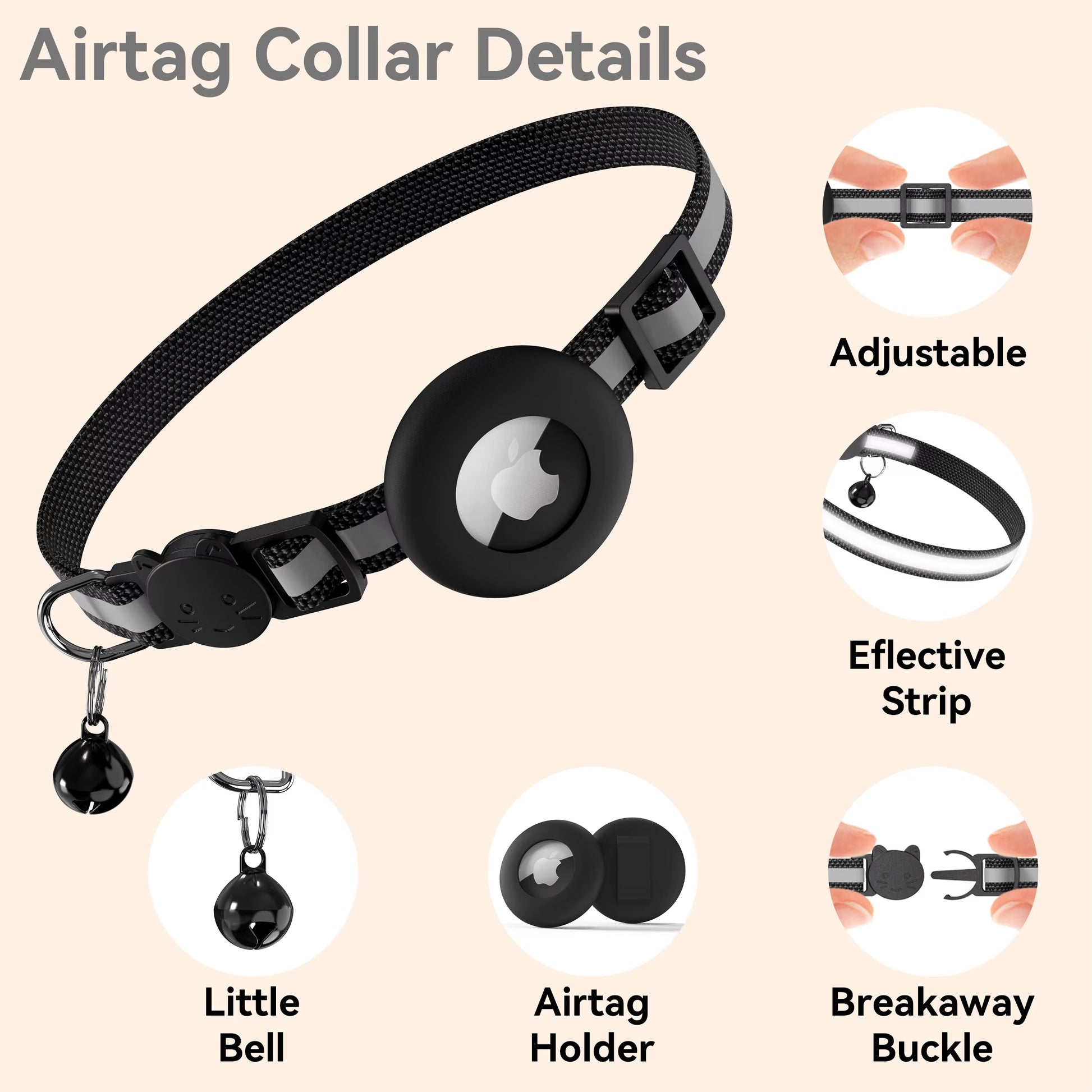 Cover for Apple Airtag Cat Collar Holder Silicone Strap Air Tag Anti-Lost Protective Cases for Cat Dog Pet Collar Harness Loop