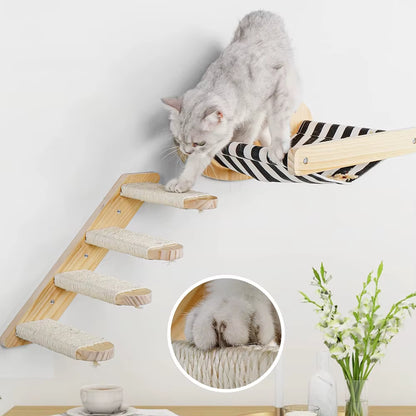 The "Sky-Loft" 3-Piece Relaxation Suite – Wall-Mounted Hammock & Sisal Ascent
