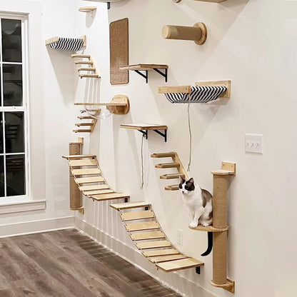 The "Ascend" 5-Piece Natural Pine Wall Suite – Modular Climbing Ladder & Hideaway