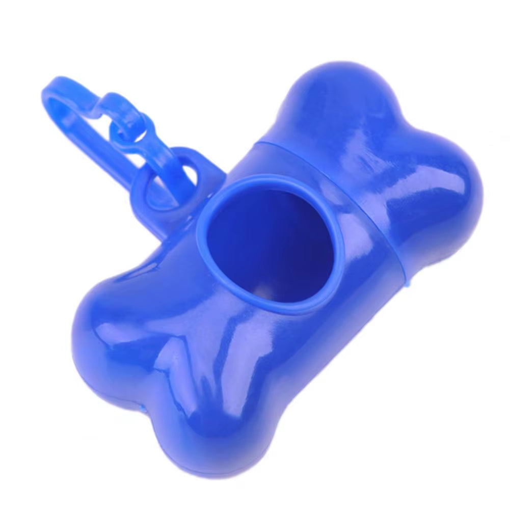 8*4Cm Clean-Up Bag Dispenser Bone Shape Outdoor Waste Bag Box with Plastic Clamp Poop Connection Holder Carrier for Walking Dog