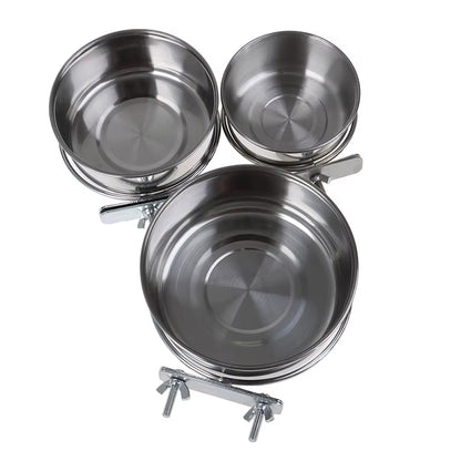 Pet Birds Stainless Steel Food Box Parakeet Parrot Hanging Cage Bowl Cup Bird Feeding Food Drinking Feeder anti Turnover Dish