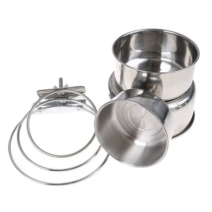 Pet Birds Stainless Steel Food Box Parakeet Parrot Hanging Cage Bowl Cup Bird Feeding Food Drinking Feeder anti Turnover Dish
