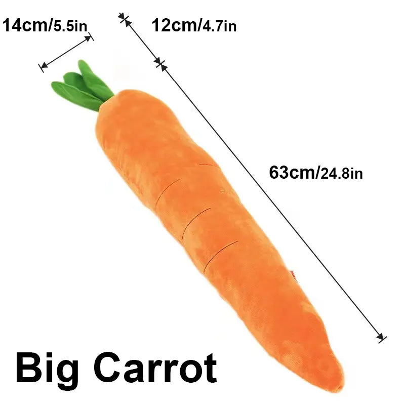 Dog Toy Pet Carrot Plush Toy Vegetable Chew Toy with Sound for Small Medium Dogs Bite-Resistant Pet Chew for Dogs