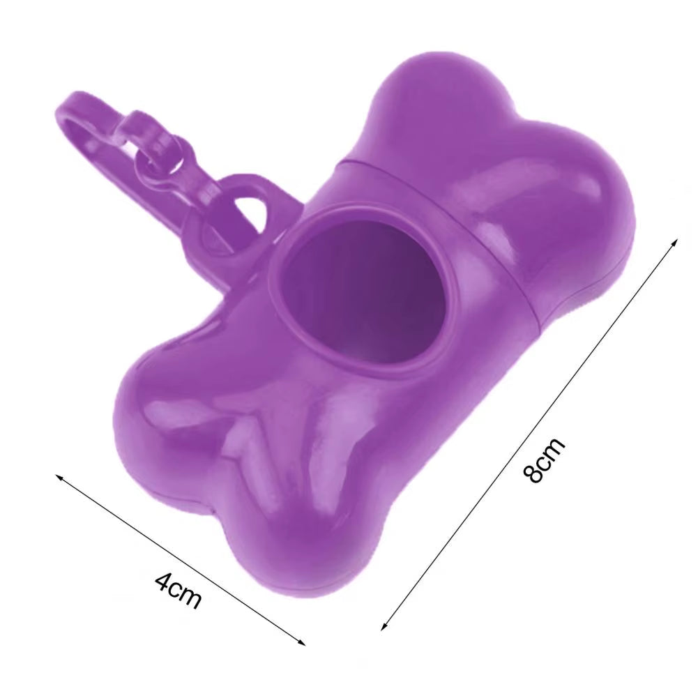 8*4Cm Clean-Up Bag Dispenser Bone Shape Outdoor Waste Bag Box with Plastic Clamp Poop Connection Holder Carrier for Walking Dog