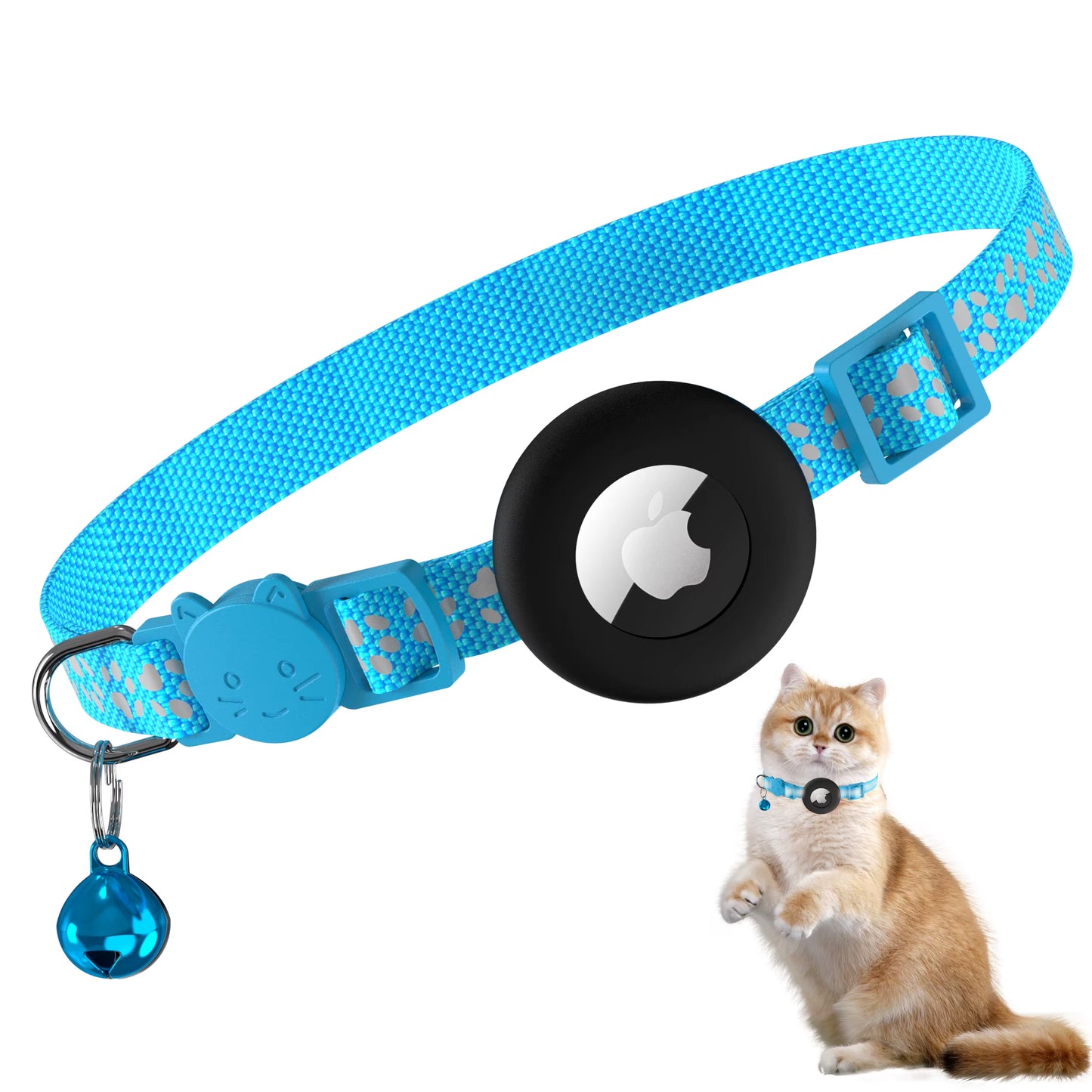 Cover for Apple Airtag Cat Collar Holder Silicone Strap Air Tag Anti-Lost Protective Cases for Cat Dog Pet Collar Harness Loop