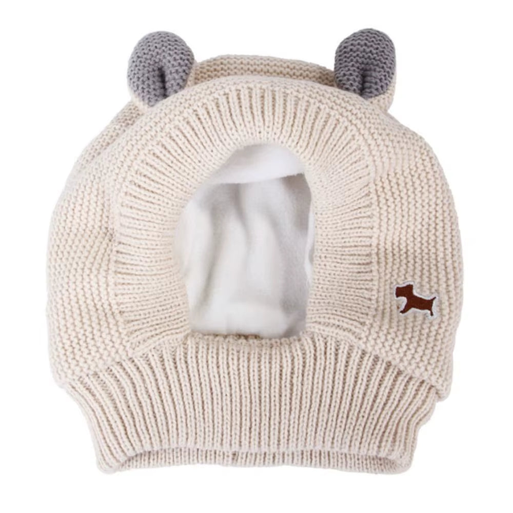 Quiet Dog Ear Muffs Noise Protection Pet Ears Covers Knitted Hat Anxiety Relief Winter Warm Earmuffs for Medium Large Dogs New