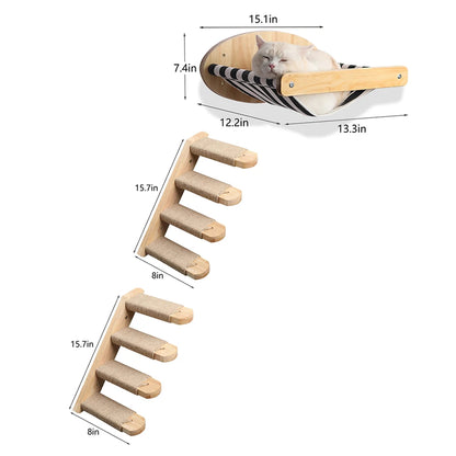 The "Sky-Loft" 3-Piece Relaxation Suite – Wall-Mounted Hammock & Sisal Ascent