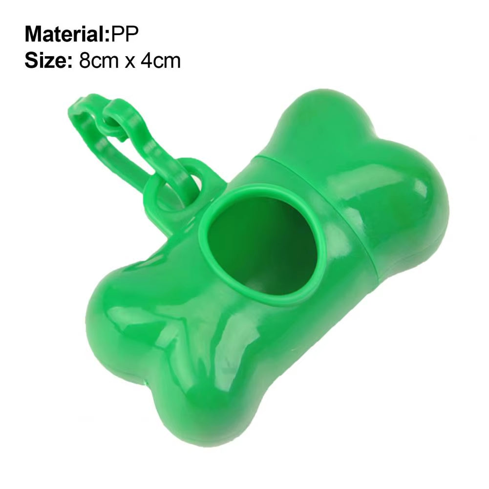 8*4Cm Clean-Up Bag Dispenser Bone Shape Outdoor Waste Bag Box with Plastic Clamp Poop Connection Holder Carrier for Walking Dog
